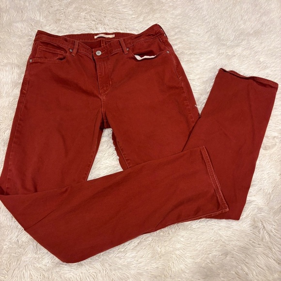 Levi's Mid-rise skinny jeans soft touch rust red Woman’s size 32 - Picture 12 of 12